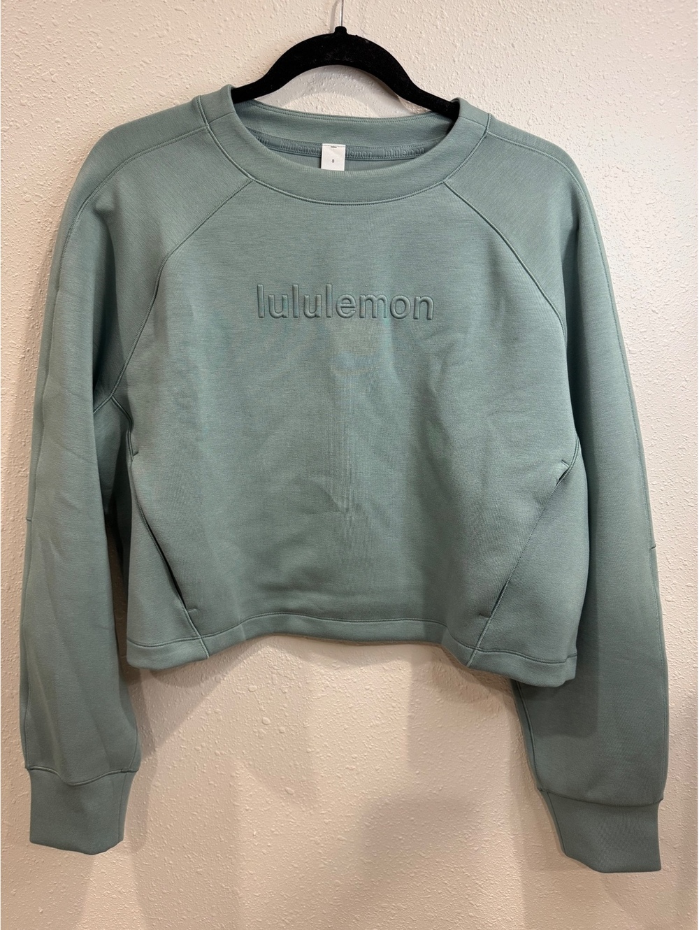 Lululemon Smooth Spacer Cropped Pullover Graphic Crater Blue Size 8
